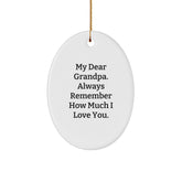 Funny Grandpa Oval Ornament Gifts from Family for Christmas Decor - Always Remember How Much I Love You - Image 1